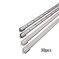 30pcs*1m Kitchen light expert DC12V 72SMD 5730 LED Hard Rigid LED Strip Bar Light +U aluminium+pc cover 5630 led rigid strip