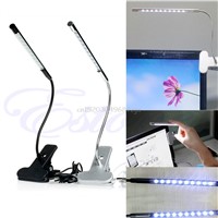10 LED USB Clip-on Light Flexible Gooseneck Reading Touch Desk Table Lamp