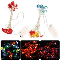 2mm 20 LED Heart-Shaped Flexible Silver Wires Light String Lamp Decoration For Wedding Party Holiday Christmas Valentine&amp;amp;#39;s Day