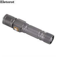 Eletorot 3 Modes 2000LM T6 Flashlight Pocket Pen Light Emergency Flashlight Torch for Working Camping Hunting Use 18650 Battery