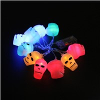 10pcs LED Halloween Fairy Battery Operated String Lights Skull Shape Light for Holidays Christmas Party Outdoor Decorations
