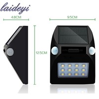 LAIDEYI  Outdoor LED Solar Sensor Light Waterproof Street Lights for Garden, Park and Wall with Built-in Battery Drop Shipping