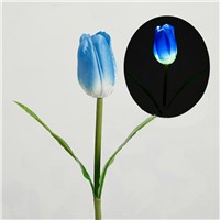Solar Power Tulip Flower LED Light Lawn Lamp Garden Decorative Lights Blue