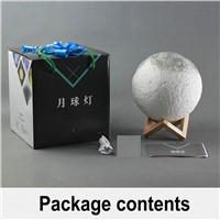 Stepless dimmable 3D magic moon led night light moonlight desk lamp USB rechargeable 3 light colors for home decor christmas