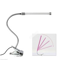 6W Flexible USB Clipper Clip on Adjustable Multi-Angles LED Lamp Eye Protection Reading Light Table Lamp Desk Light Silver T0.2