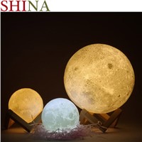 USB Rechargeable LED Moonlight 3D Magical Moon Night Light Desk Lamp 3 Light Colors Stepless for Home Decoration Christmas decor