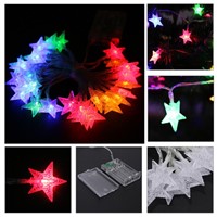 30pcs 3M LED String Lights 3AA battery powered Fairy Five-pointed Star Light Christmas Festival Wedding Party Decoration