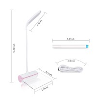 LAIDEYI Portable Touch Control Desk Lamps Fluorescent Message Board Night Light 3 Level Dimmable USB Port Eye Care Book Lamp