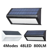 High Quality Brightness 4 Modse 800LM Waterproof 48 LED Solar Light 2835 SMD White Solar Power Outdoor Garden