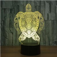 Sea Turtles 3D Lamp LED Touch Light Colorful Animal Lamp Birthday Party Decoration Figurines Table Lamp For Kid&amp;amp;#39;s Toys Gift