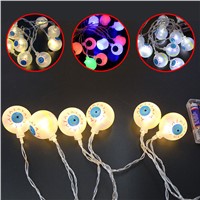 1.2m 10 LED Ghost Eyes String Light Lamp Party Bar Festival Halloween Decor Light Battery Charged
