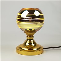 Modern table lamp iron and colorful 3D glass lamp shade metal LED indoor light  desk bedroom Office table  lamp
