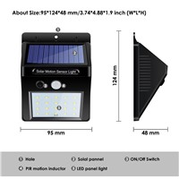 20 LED Solar Powered Outdoor Light Motion PIR Sensor Led Lamp Energy Saving Light Solar Wall Lamp Security Lights
