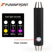 650LMs White Light &amp;amp;amp; Yellow or UV Light Professional Jade LED Flashlight Inside with Li-ion Battery Direct USB Rechargeable