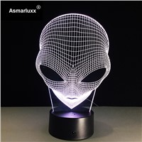 (Ship from US Or China) Alien 3D Hologram Illusion Lamp Acrylic Night Light With Touch Switch Luminaria Lava Lamp 50% Discount