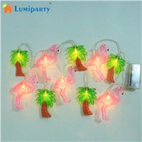 LumiParty LED Fairy String Light Coconut Palm Pink Flamingo Light for Xmas Festival Wedding Birthday Party Home Garden Decor