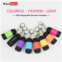 USB Rechargeable Handy LED Flashlight Waterproof  Mini LED Pocket LED Flash Light Keychain Torch Key Ring Light Zoomable