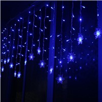 3.5m 96LED Snowflake String Lighting Home Xmas Decoration Christmas Lights Outdoor Waterproof IP65 Fairy Curtain String Lamp