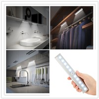 LED Night Light with Motion Sensor Closet Cabinet Lighting IR Infrared Battery Operated Motion Detector Lights Stairs Bookcase