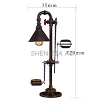 111V ~ 240V Iron pipe lights vintage iron water pipes desk lamp creative bicycle pedals Iron pipe desk lights 1pc