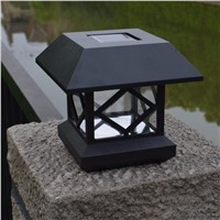 LumiParty Solar Fence Post Cap Lights Outdoor Garden Solar LED Post Deck Cap Auto Sensor Light Landscape Lamp