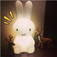 Ins Hot 80cm Rabbit Children LED Bed Table Lamp Baby Bedroom Dimmable LED Night Light for Kids Gift