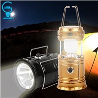 Rechargeable Solar Camping Light Portable Tent Lantern Collapsible LED Solar Powered Lamp For Outdoor Hiking Flashing Lighting
