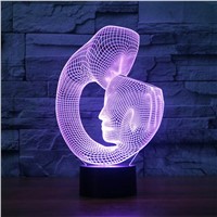 Animals Wolf 3D Night Light Touch Table Desk Lamps, Elstey 7 Color Changing Lights with Acrylic Flat &amp;amp;amp; ABS Base &amp;amp;amp; USB Charger
