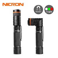 NICRON Magnet 90 Degree Rechargeable LED Flashlight Ultra Bright High Brightness Waterproof 3 Modes 300LM Zoomable LED Torch B70