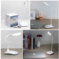 LED Desk Table Lamp Message Board / Clover 3 Level Dimmable USB Rechargeable Book Reading Night Light