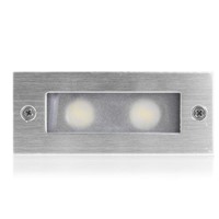 2x3W LED Recessed Step Stair Wall Light Waterproof Wall Lamp Basement Porch Pathway Bulb Warm/Cold White AC 85-265V
