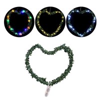 YAM 2m 20 LED IP65 Waterproof Heart Shape Leaf Garland Copper Wire Fairy String Light Battery Operated Xmas Wedding Decor