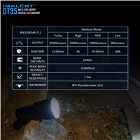 IMALENT DT35 4 *CREE XHP35 LED High Lumen Search light Max  8500LM torch throw 1000 meters flashlight with 4pcs 18650 IPX-8