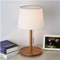 Kung Nordic Wood Table lamp with E27 led lamp Fabric Lampshade lamparas de mesa Desk Light Decoration Luminaria For Living Room
