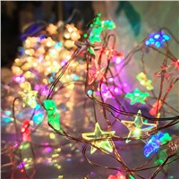Copper Wire String Lights LED Fairy Lights Christmas Wedding decoration Lights 2017 LED Star Battery Operate twinkle lights