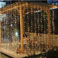 3x3m 448 LED Indoor Outdoor Curtain Fairy String Light Garlands Xmas Wedding Party