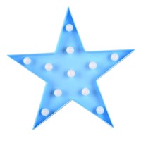 Five-pointed star Night Light Baby Plastic LED Lamp Kids Room Bedside Lamp Party Wedding With USB cable battery, plug power