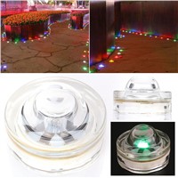Solar Powered 6LED Outdoor Pathway Glass Road Step Lights Lighting Green