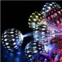 Fashion Solar String Light Solar Powered 20LED 4.8Meter Silver Ball Lamp Waterproof Garden Christmas Tree Decoration Fairy Light