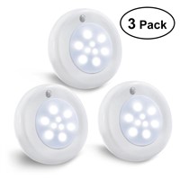 3pcs Motion Sensor Light Cordless Battery-Powered LED Night Light Lamp