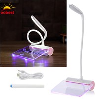 Portable Touch Control Night light Table lamp with Fluorescent Message Board 3-Mode Brightness USB Port Eye care Book Lamp