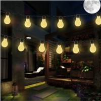 Solar Powered 3.5M Waterproof Ball 10 LED String Light Garland Vintage Chain Clear Bulb For Celebration Holiday Lamp Decor
