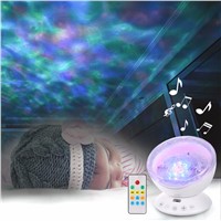 7Colors LED Night Light Starry Sky Remote Control Ocean Wave Projector with Mini Music Novelty baby lamp led night lamp for kids
