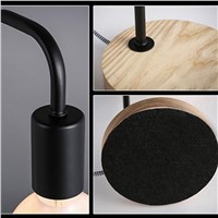 AKDSteel Creative Bedside Dormitory Reading Table Lamp Iron Design Wood Base Stand Simple Decoration Home Desk Night Lamp