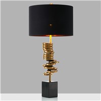 led e27 Postmodern Iron Marble Fabric Golden Ring LED Lamp.LED Light.Table Light.Table Lamp.Desk Lamp.LED Desk Lamp For Bedroom