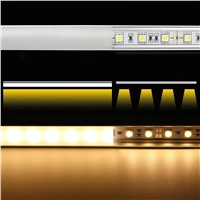 10pcs 1m led aluminum profile for 5050 5630 5730 2835 3538 rigid bar cabinet light strip housing channel with cover end cap clip