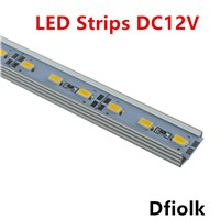10pcsDHL1m led strip aluminum profile for 5050 5630 led rigid barlight led bar housing aluminum channel with cover end cap clips