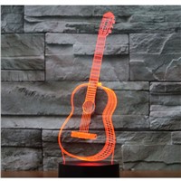 3D LED Night Light Music Guitar with 7 Colors Light for Home Decoration Lamp Amazing Visualization Optical Illusion Awesome