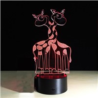 3D Lamp Visual Light Effect Touch Switch Colors Changes Night Light (Giraffe)