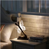 Dimmable USB Butterfly Table Light 3D Nightlight LED Table Lamp Home Decor with UK Plug